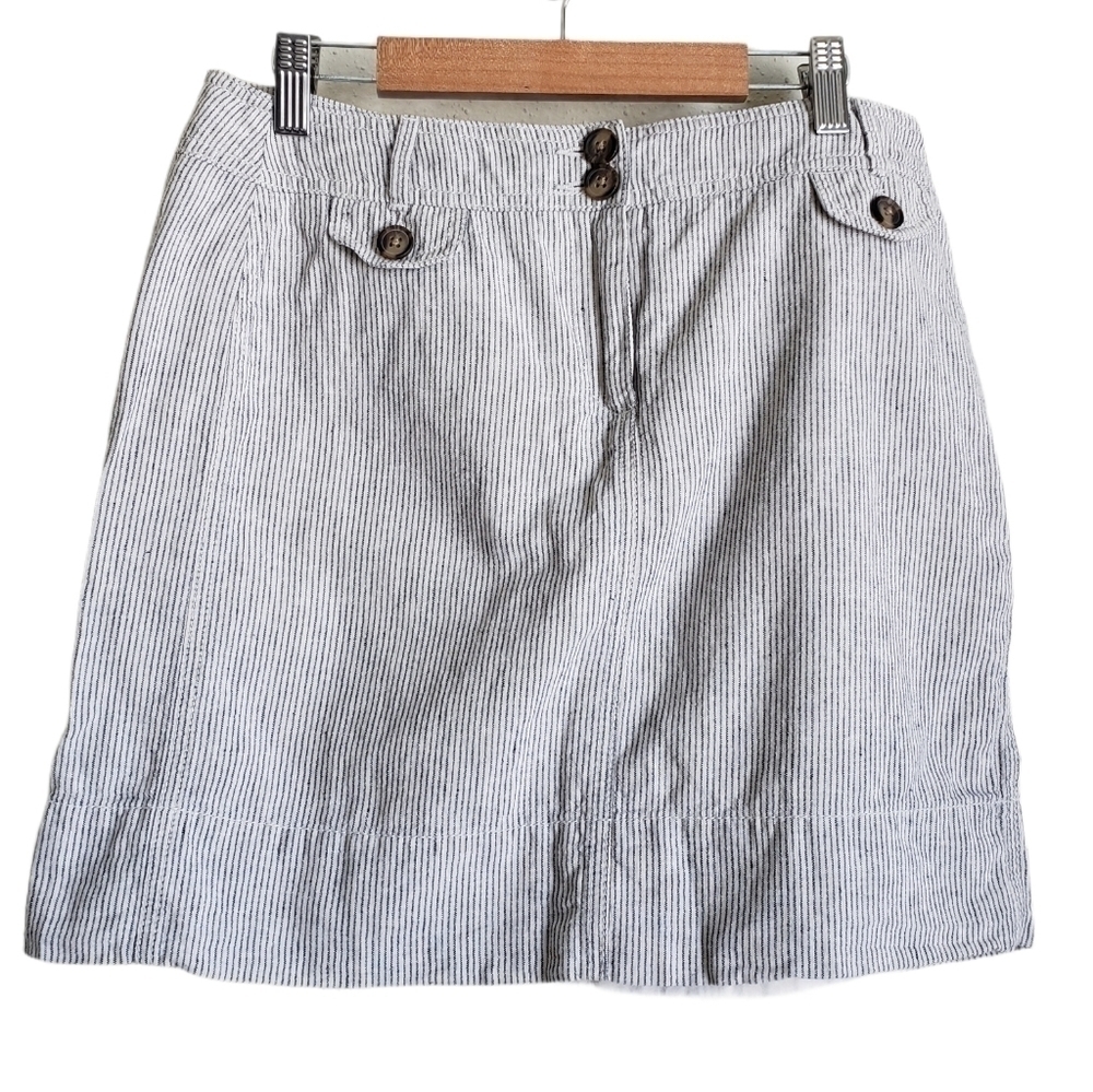 Ann Taylor Loft grey striped a-line skirt size 2